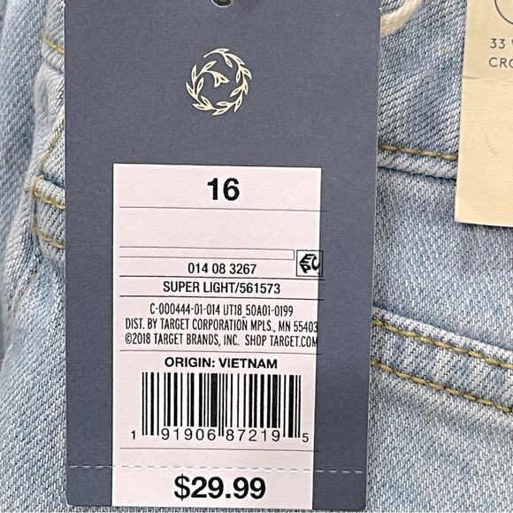 Universal Thread Highest Rise Straight Cropped Jeans in Super Light Wash 16 / 33 - Picture 10 of 13